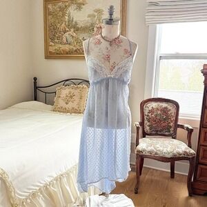 Y2K blue lace slip dress Apt 9 size XL